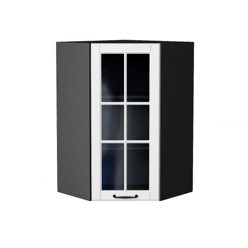 920*600*600 Шкаф верхний угловой остекленный Дублин Special White