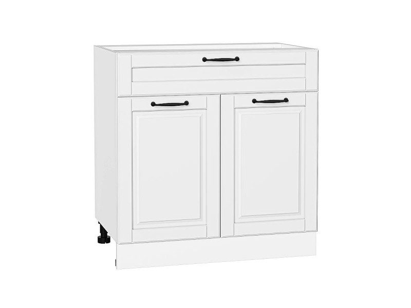 816*800* Шкаф нижний с 2-мя дверцами и ящиком Дублин Special White