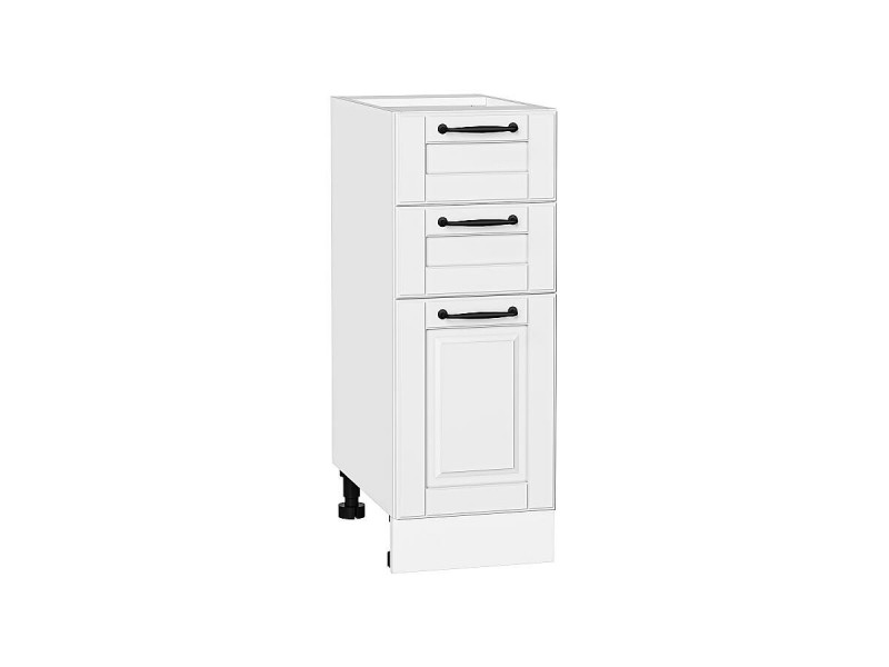 816*300* Шкаф нижний с 3-мя ящиками Дублин Special White