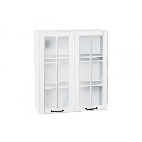 920*800* Шкаф верхний с 2-мя остекленными дверцами Дублин Special White