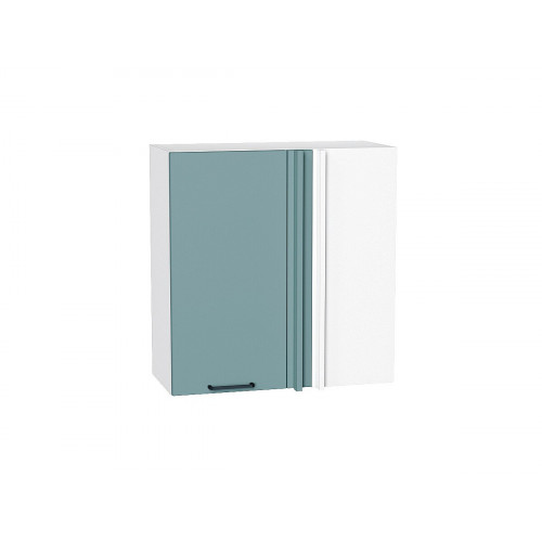 716*690* Шкаф верхний прямой угловой Флэт Grey-green In 2S Белый